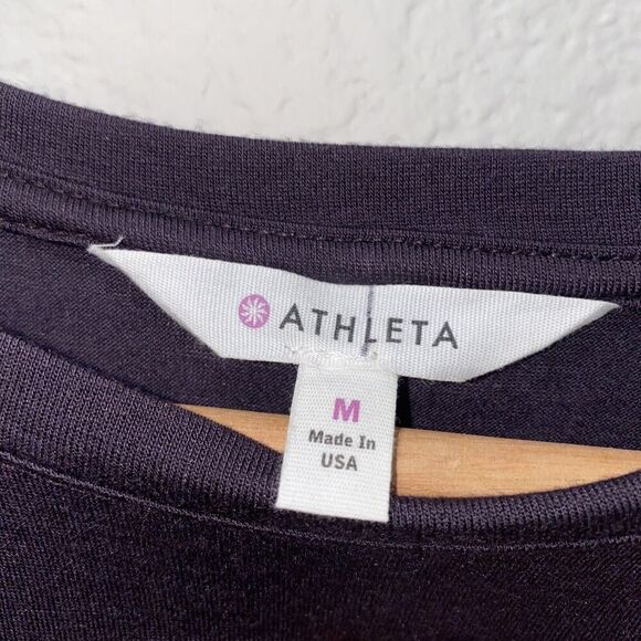 Athleta Long Sleeve Soft Split Hem Tee Shirt Medium Purple Modal Spandex - Picture 3 of 7